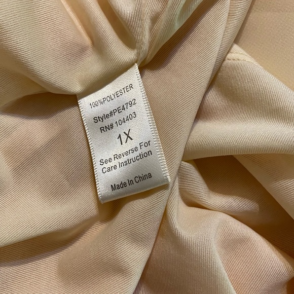 PERCH by Blu Pepper Women’s Midi Dress Peach Cream 35" Criss Cross Back Size 1X - Picture 6 of 10